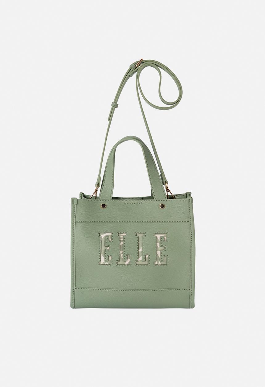 Elle Cut Out Small Shopper Bag In Green