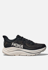 Hoka Womens Clifton 10 Wide Shoes In Black & White