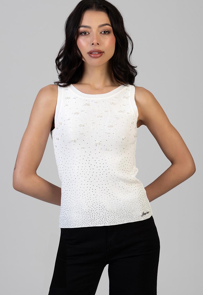 Sissy Boy Cut Me Loose Knit Top In Off White