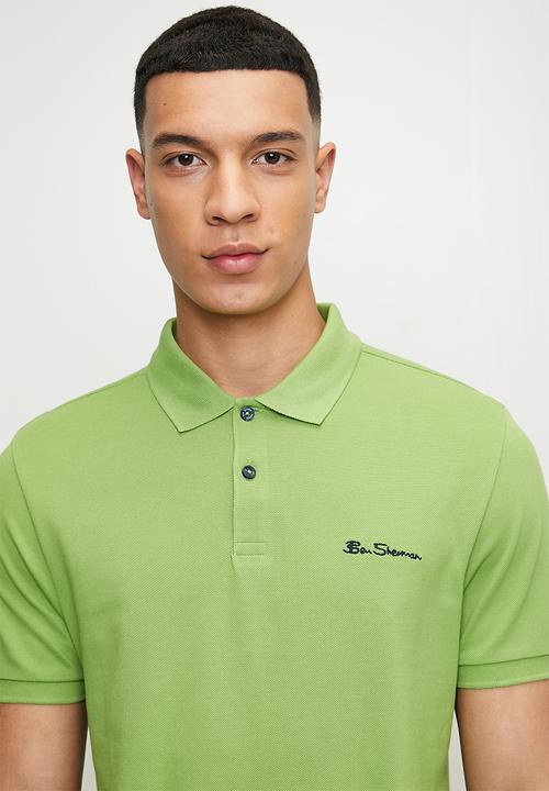 Ben Sherman Ben Polo Mens Golfers In Piquent Green