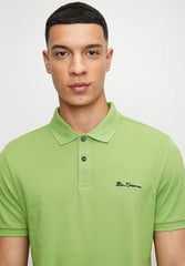 Ben Sherman Ben Polo Mens Golfers In Piquent Green