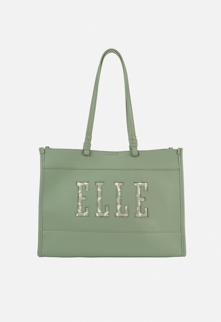 Elle Cut Out Shopper Bag In Green
