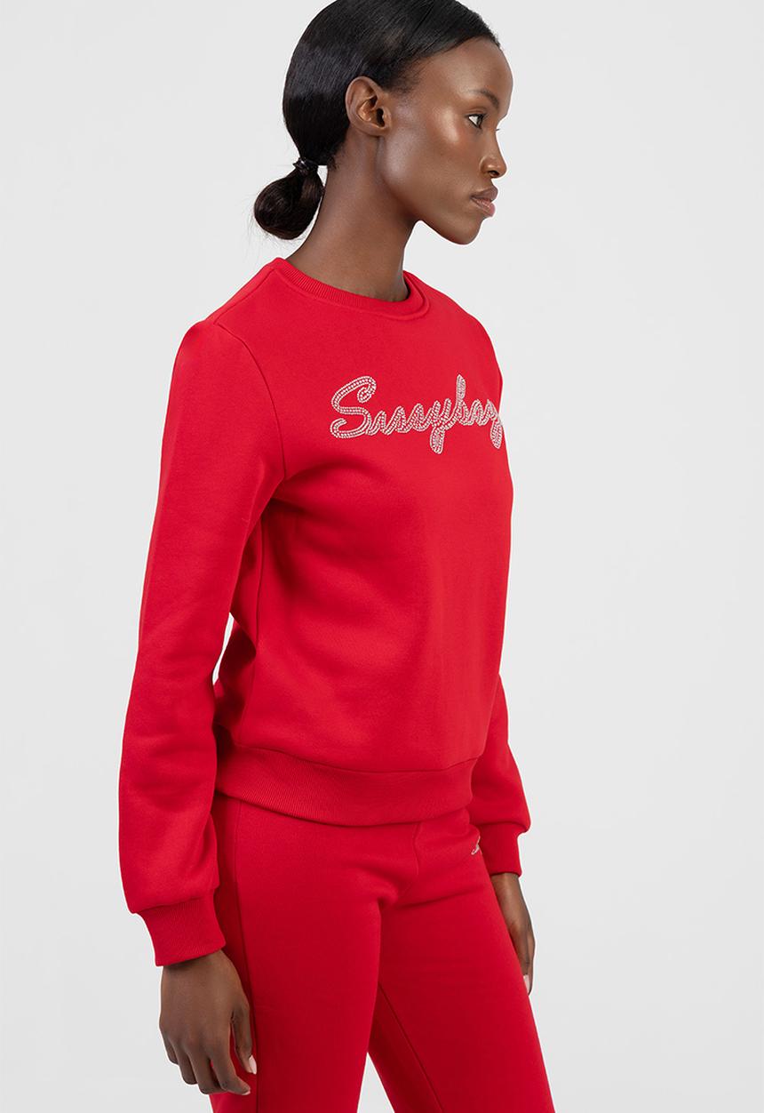 Sissy boy Womens Logo Sweatshirt With Cursive In Red
