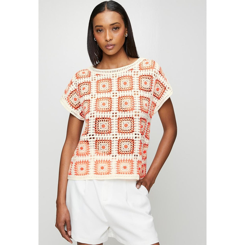 Mandi Ladies Knit T-Shirt In Orange