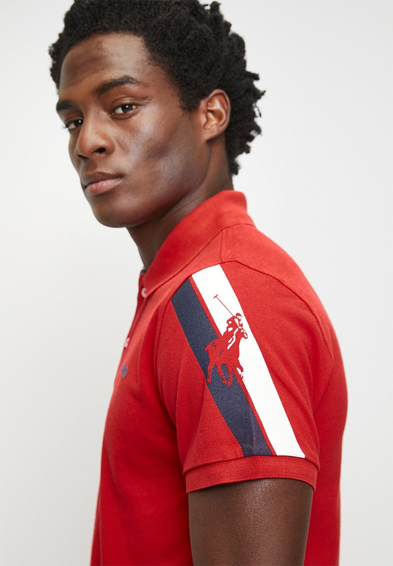 Polo Mens Sctive Sleeve Pony Short Sleeves Golfer Red