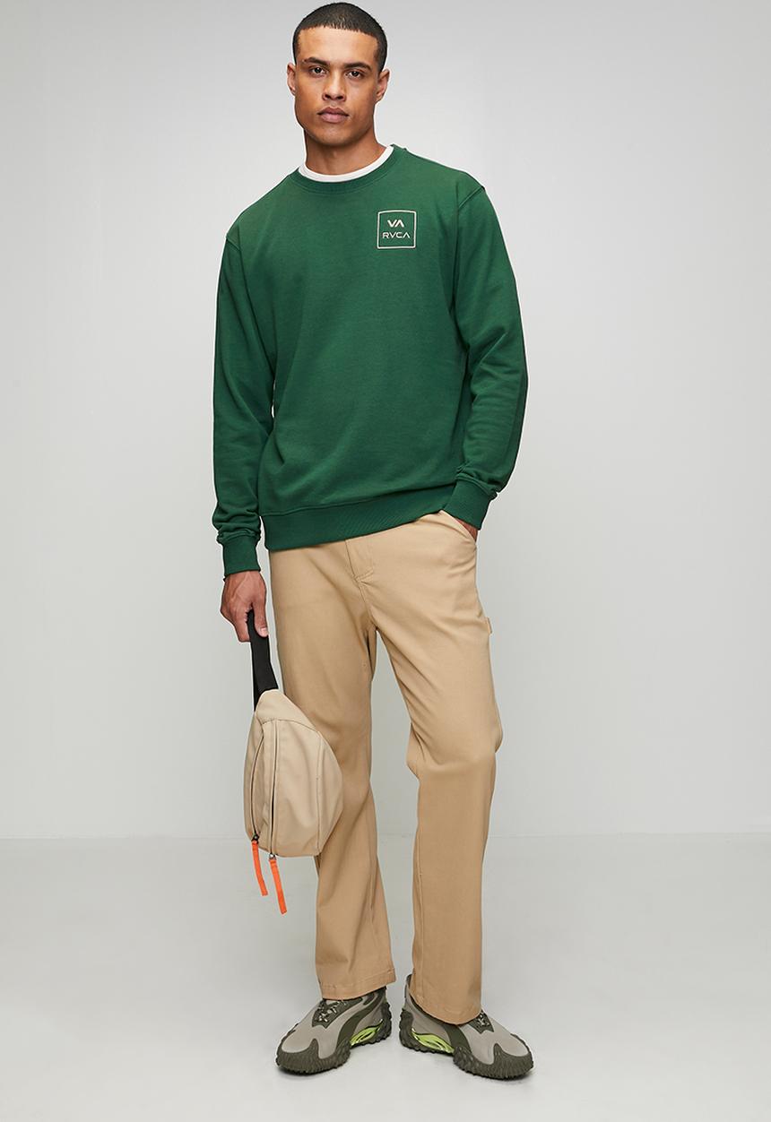 Rvca Mens All The Ways Crew Grass Green