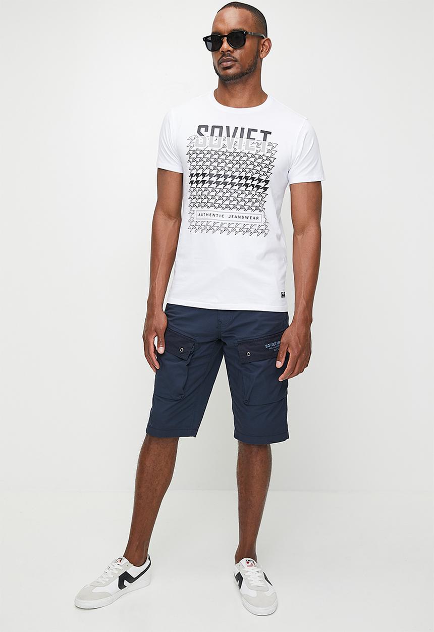 Soviet Mens Vivid Fashion T-Shirt In White