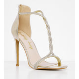 Sissy Boy Incoming Diamante Stiletto Heel In Gold