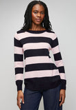 Stella Morgan Long Sleeve Boat Neck Wool Blend Sweater In Navy