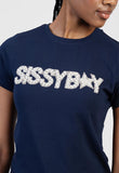 Sissy boy Ladies Star Girl Regular T-Shirt In Navy