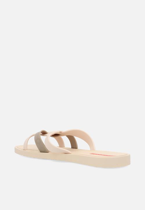 Ipamena Ladies Hoy Slide Sandals Beige & Red