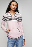 Mandi Womens Scoop Hem Hooded Sweater In Pink