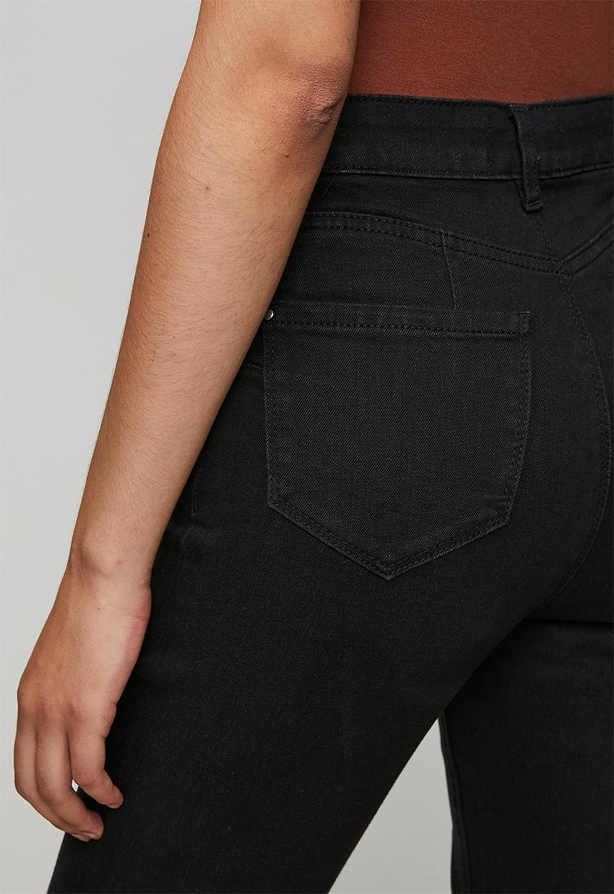 Izabel London Ladies High Waisted Straight Leg Jeans In Black