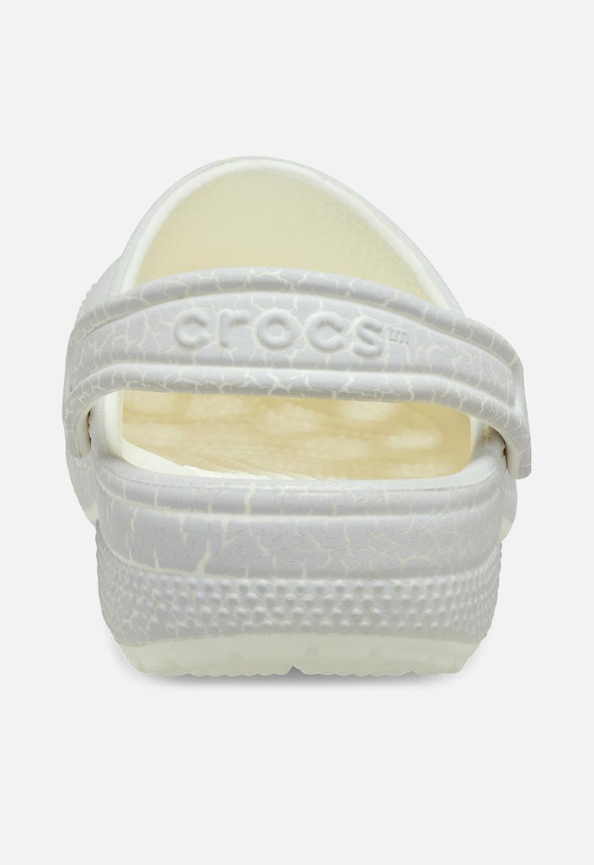 Crocs Girls Glow Crackle Clog Shoes In Off White