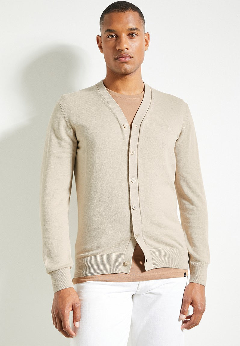 Bensherman Mens Sustained Grey Knit Cardigan