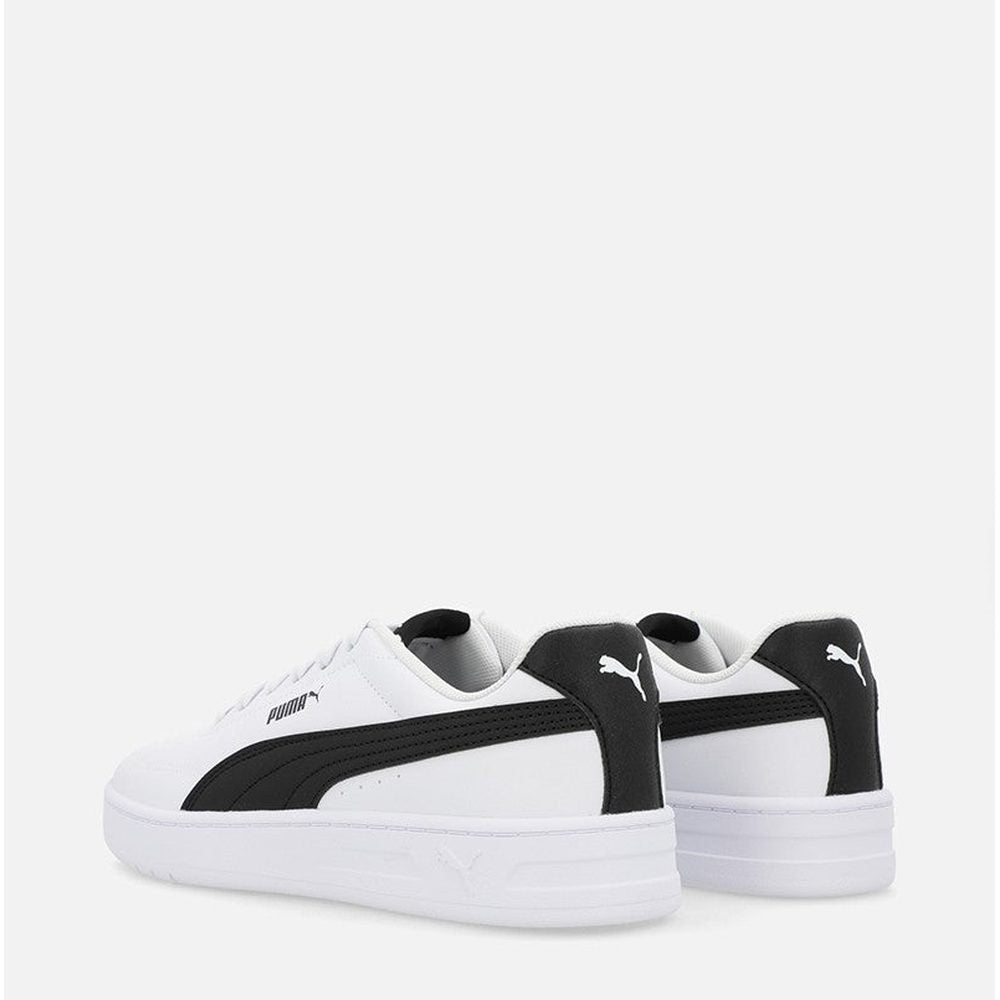 Puma Court Classic Clean Jr Shoes In White And Black