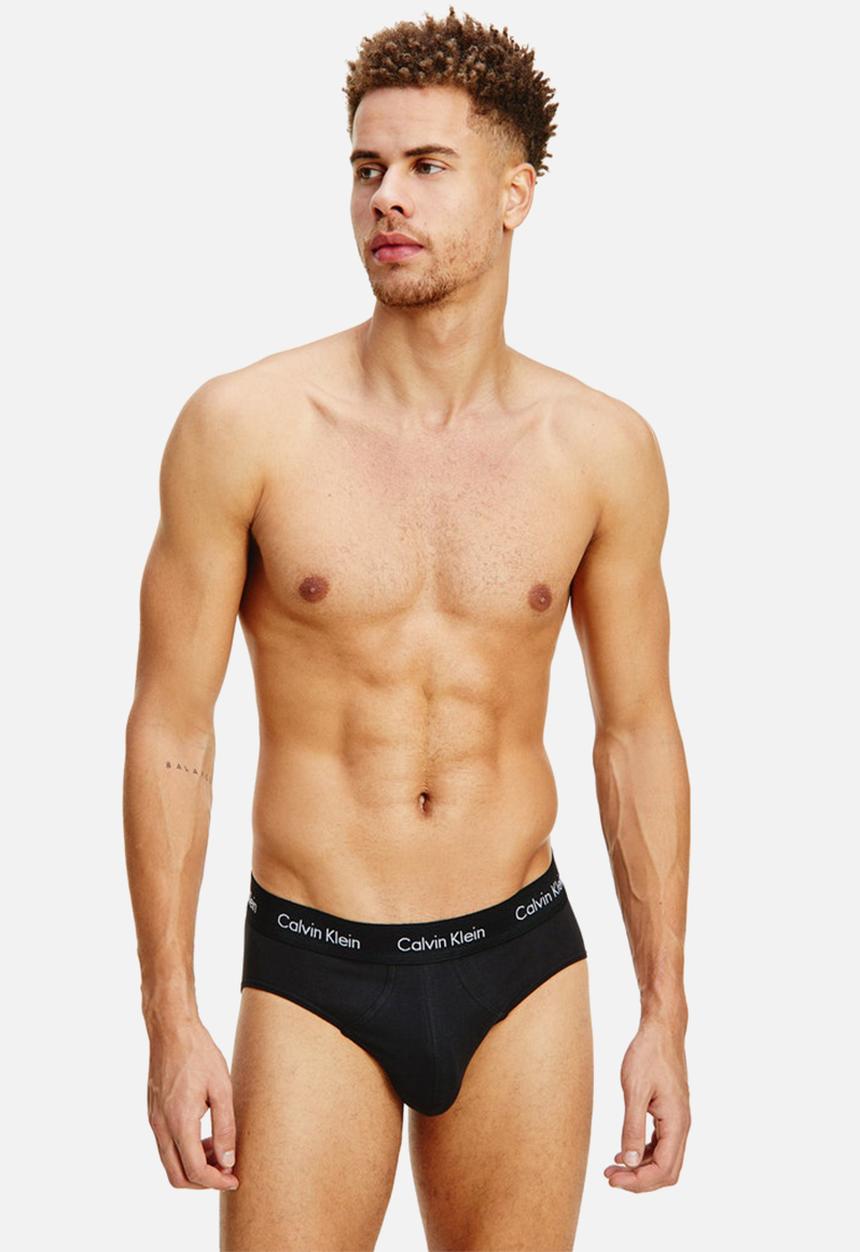 Calvin Klein Mens 3 Pack Hip Briefs In Black