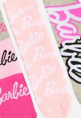 Girls 3 Pack Anklet Socks Barbie Pink 9 - 12 Years