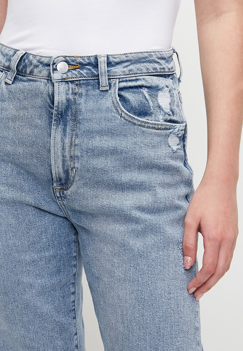 Guess High Rise Mom Light Wash