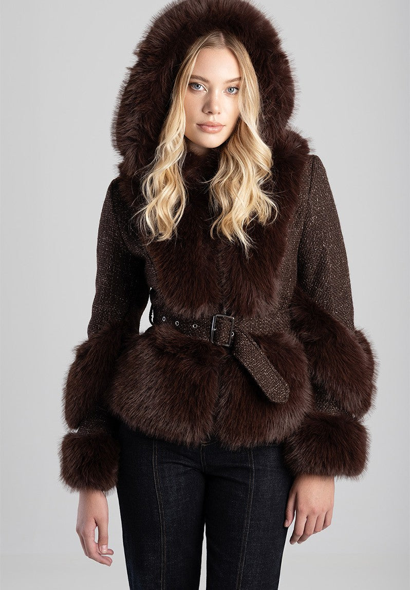 Sissyboy Brown Faux Detail Belted Jacket