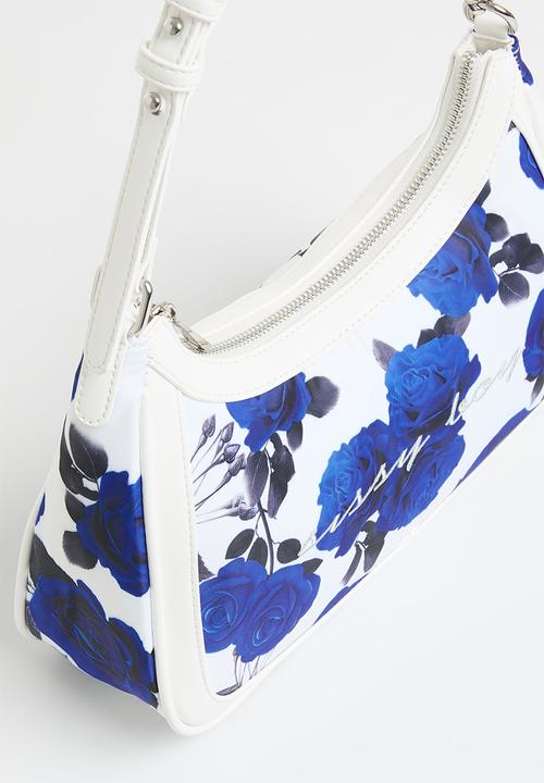 Sissyboy Ladies Blue Rose Printed Shoulder Bag