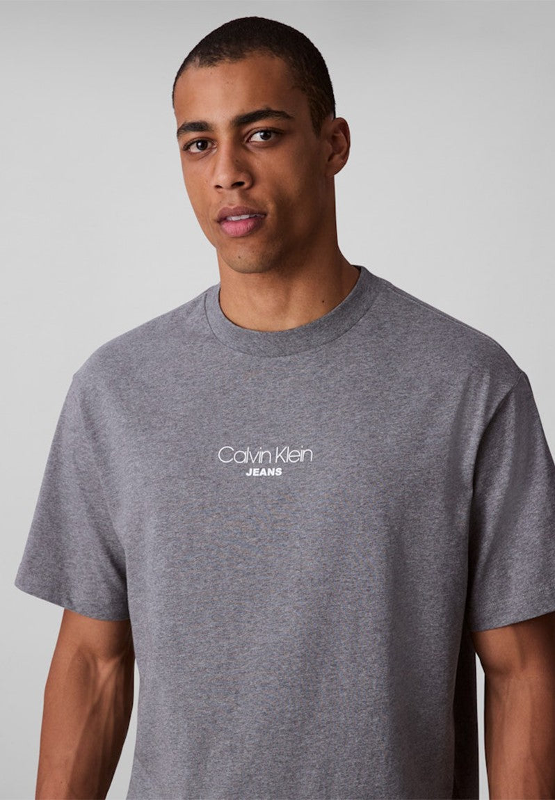 Calvin Klein Mens Rlxd Fit Graphic T-Shirt In Grey Heather