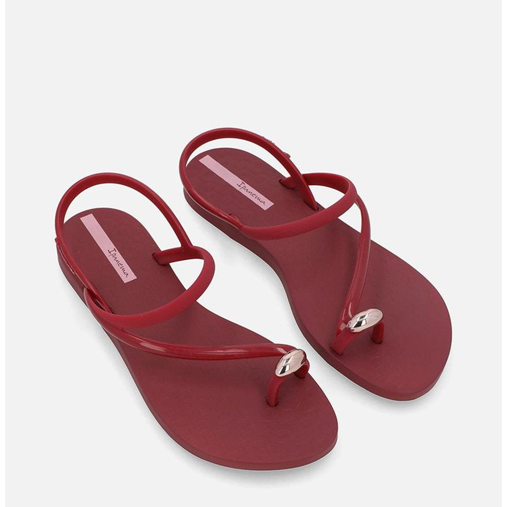 Ipanema Ladies Glam Ring Thong Sandals In Burgundy