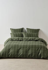 Linen House Atrium Duvet Cover Set In Forest Green