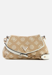 Guess Ahb Beyza White Flap Shoulder Bag