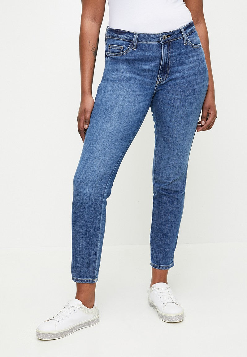 Guess Womens Curve Mid Rise Jeans In Medium Wash