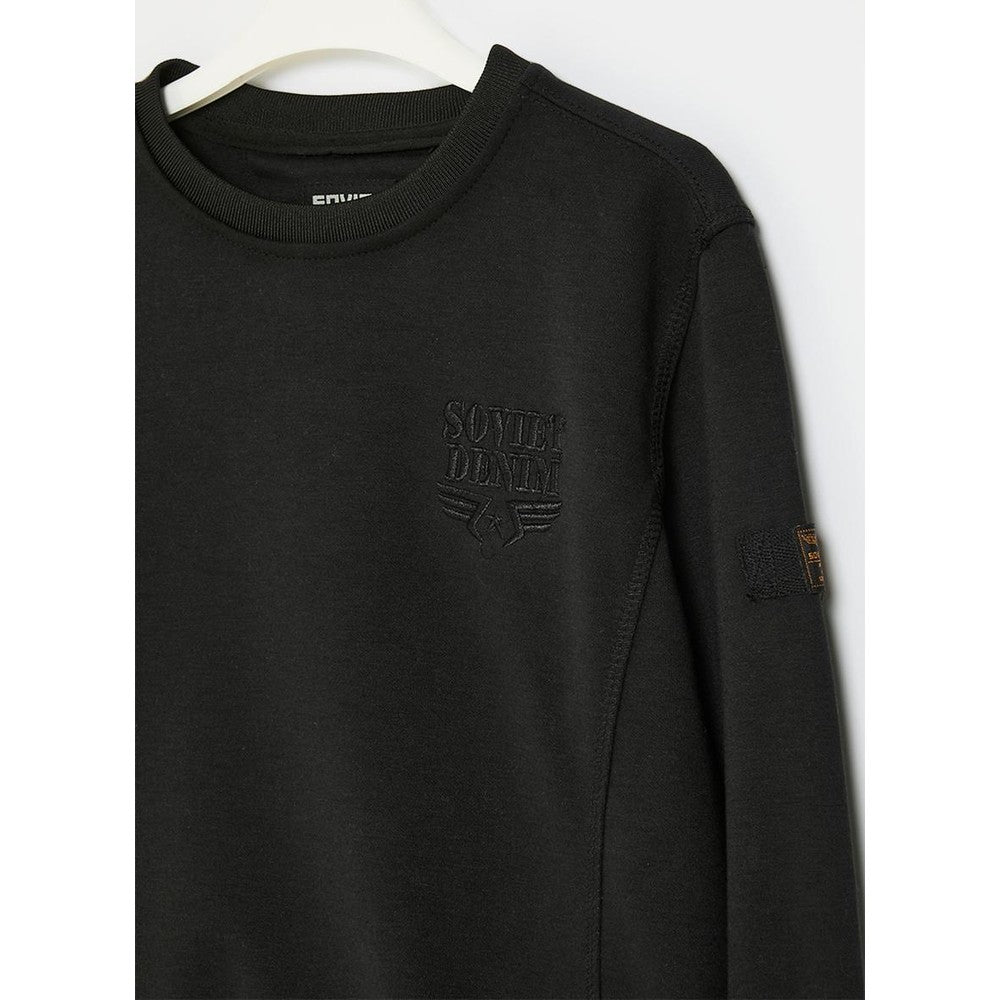 Soviet Boys Crew Neck Sweatshiirt In Black