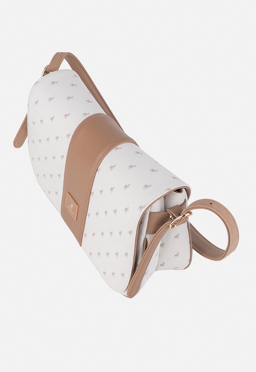 Polo Kensington Flapover Shoulder Bag In White