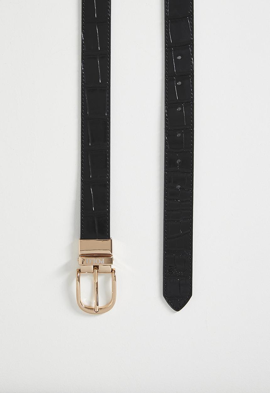 Polo Womens Gabriella Reversable Belt In Black Tan