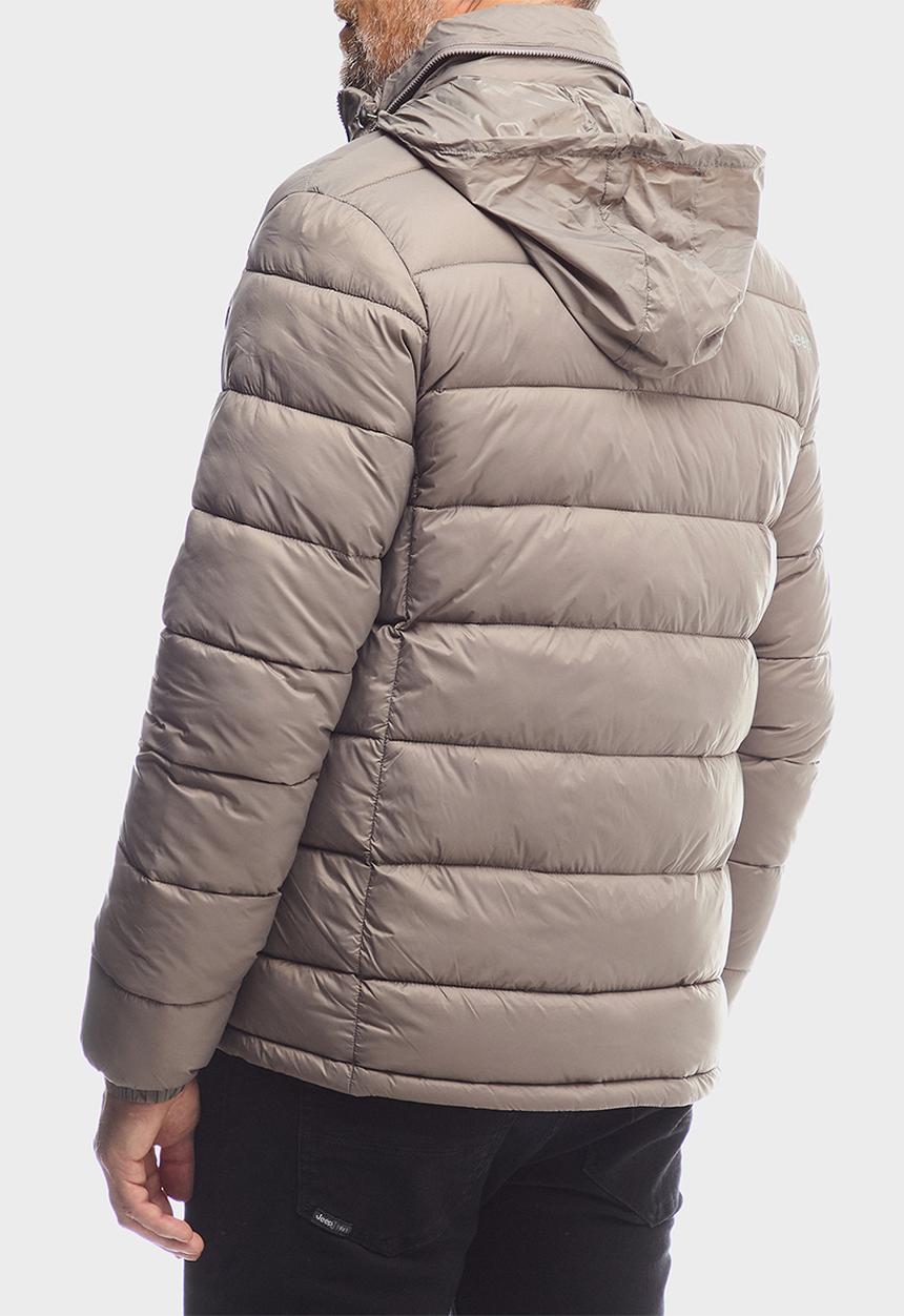 Jeep Mens M Core Long Sleeve Puffer Jacket In Brown