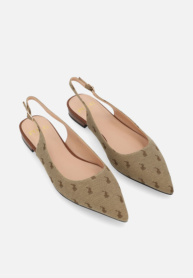 Polo 0050141 Womens Pointed Jacquard Slingback Stone