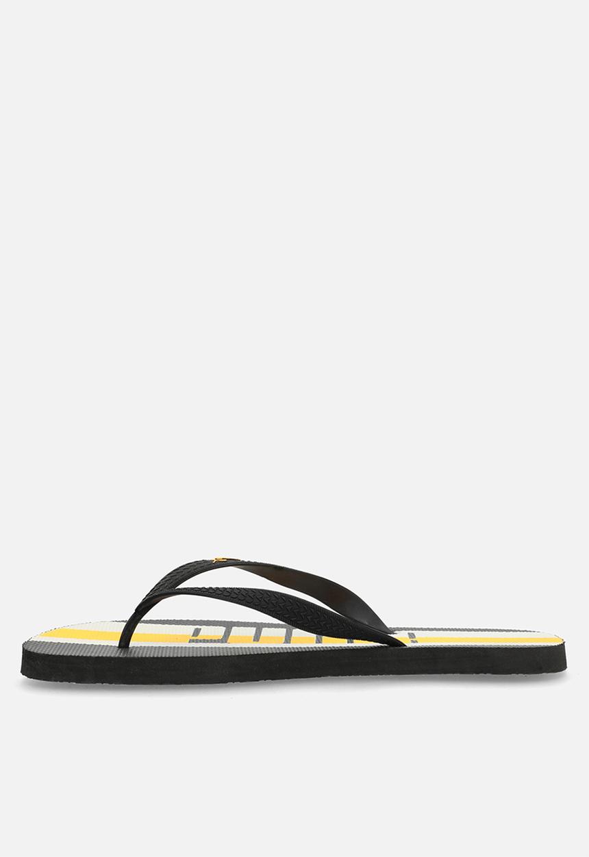 Puma Mens First Flip Orbit Sandals In Black/Sun Stream/White