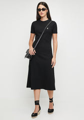 Polo Wmn Lucy Ss Casual Rib Dress Black