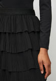 Stella Morgan Multi Layered Frill Detail A Line Mesh Skirt In Black