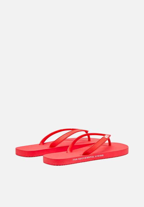 Diesel Mens White Red  Sa-Rio Sandals