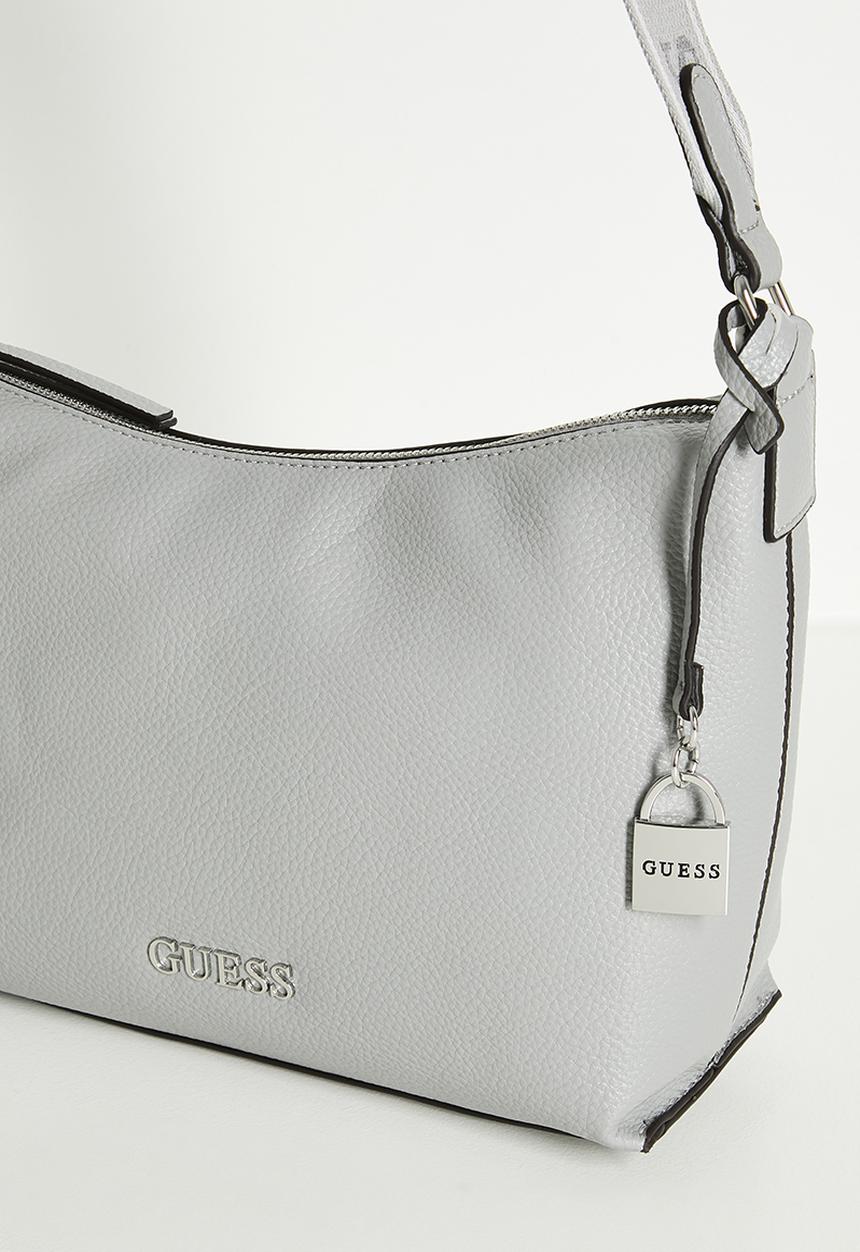 Guess Maleena Converible Top Zip Bag In Dove Grey