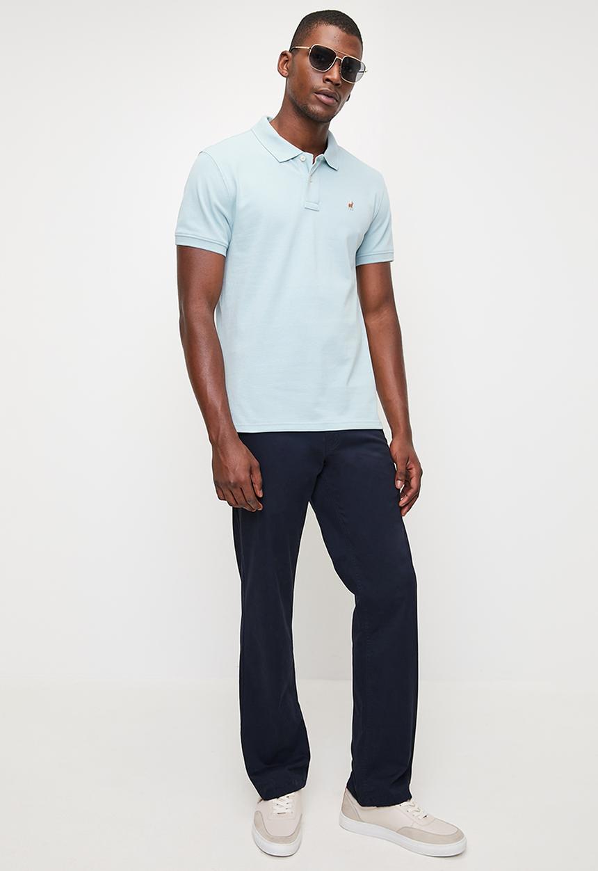 Polo Mens Essential Pique Golfer In Light Blue
