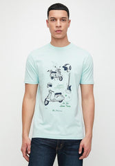 Ben Sherman W78235 Sketched Mod Zone Tee Shirt Summit