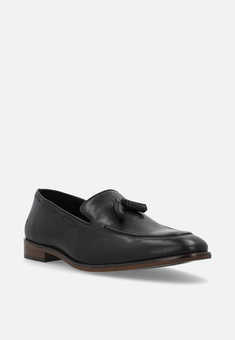 Hush Puppies Mens Idris Leather Shoes Black
