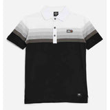 Soviet Boys Amaze Short Sleeves Yarn Dye Golfer In White/Grey/Black