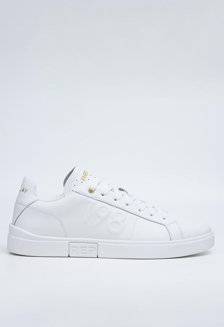 Replay Mens Polys M Deboss Sneakers In White