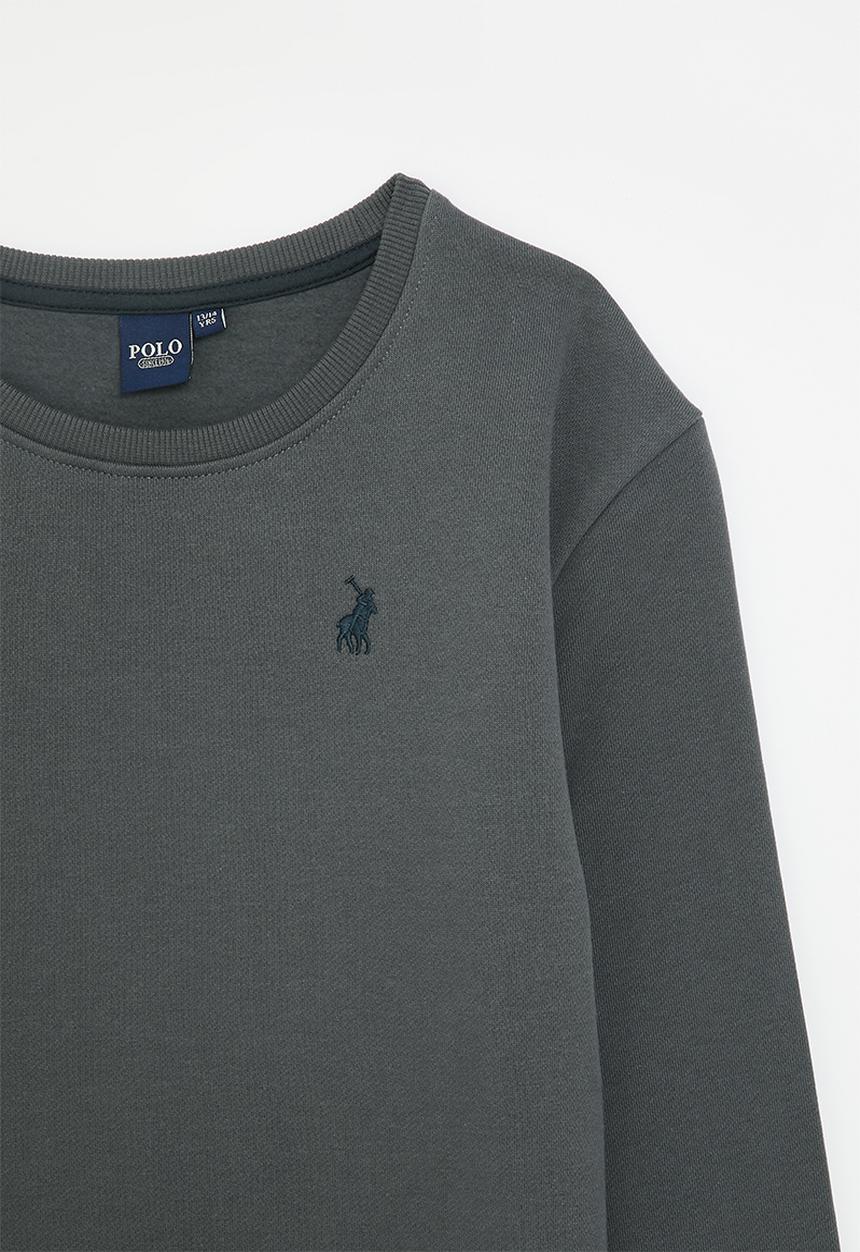 Polo Boys Adrian Sweater In Gun Metal