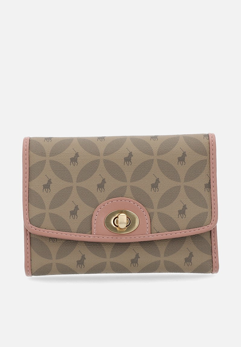 Polo Havana Compact Trifold  Purse Dusty Pink