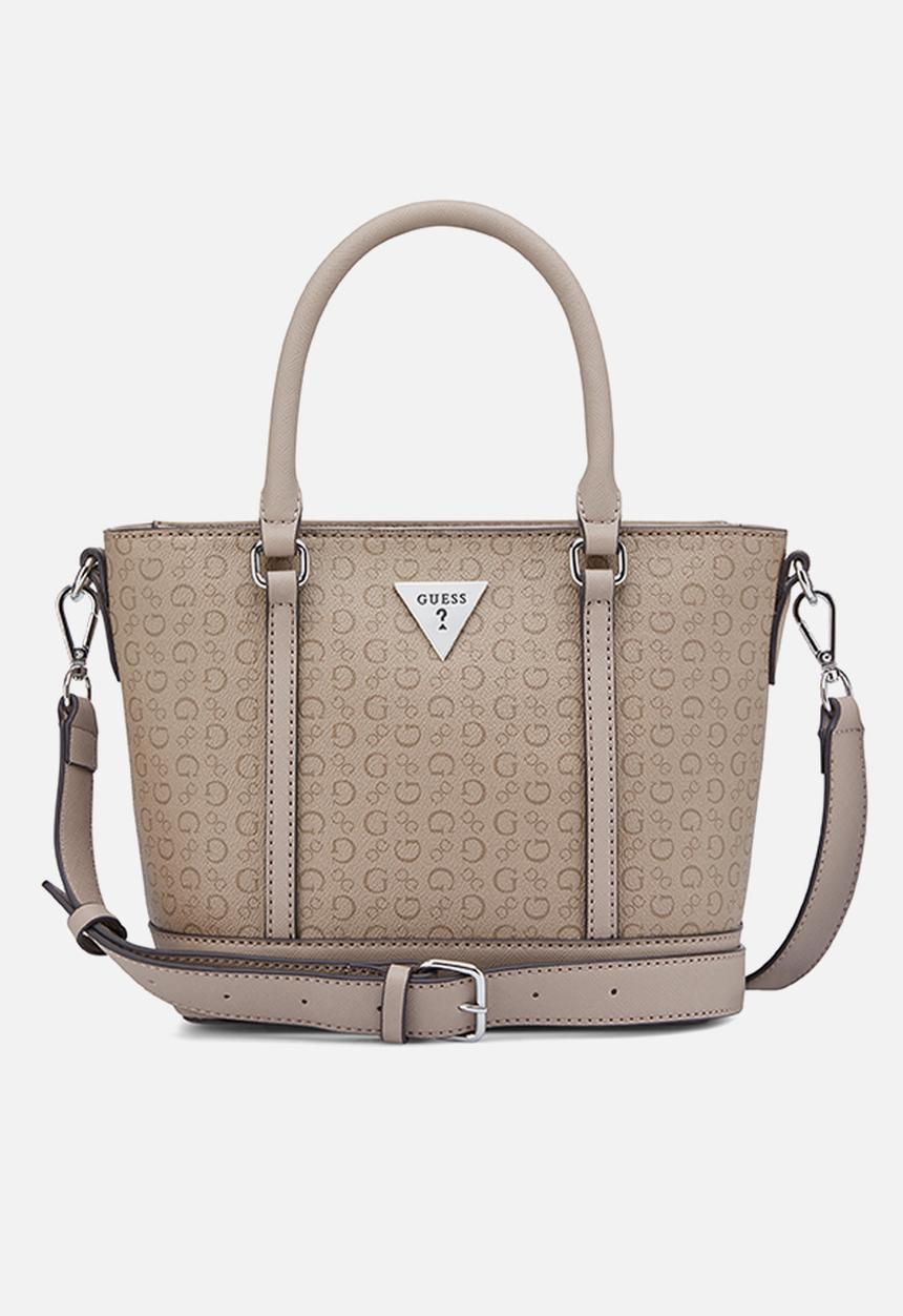 Guess Quinley Mini Tote Bag In Taupe