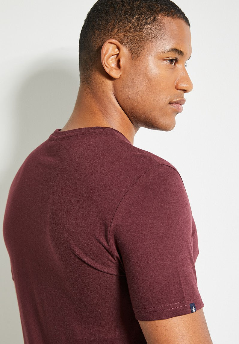 Polo Mens Essential Crew Neck T-Shirt In Burgandy