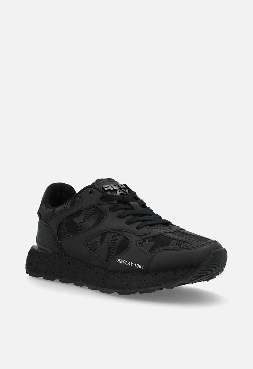 Replay Mens Dean Covert Camo Sneaker In Black
